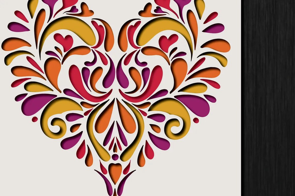 Σετ των 3 Intra απο ξύλο plywood 3mm-4mm πάχος αποκοπής 3D Heart Shadow Box Δίασταση 25x25 cm INTRAFABR-118420345