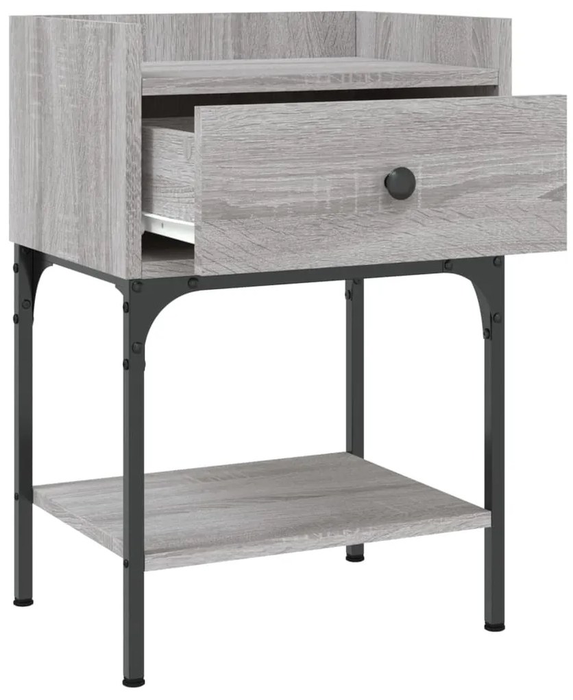 vidaXL Κομοδίνα 2 τεμ Γκρι Sonoma 40,5x31x60 εκ. Επεξεργασμένο Ξύλο