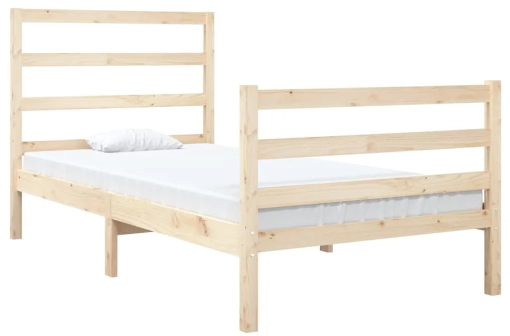 vidaXL Πλαίσιο Κρεβατιού Μονό 90 x 190 εκ. Μασίφ Ξύλο Πεύκου