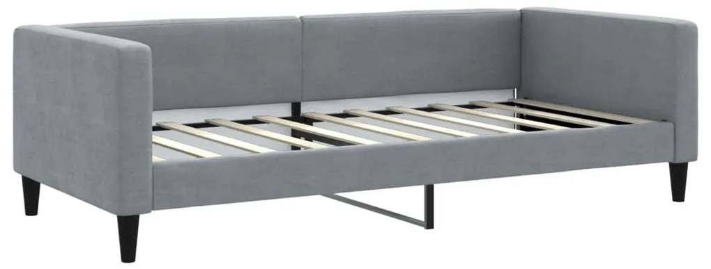 vidaXL Καναπές Κρεβάτι Συρόμενος Αν. Γκρι 90x190 εκ.Ύφασμα Στρώματα