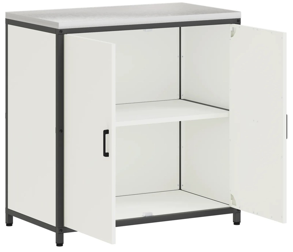 vidaXL Ντουλάπα Αποθήκευσης Κουζίνας Λευκό 60 x 50 x 92 εκ. Ατσάλι