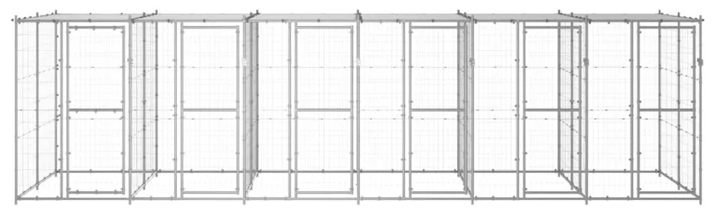 vidaXL Κλουβί Σκύλου Εξ. Χώρου με Στέγαστρο 14,52 μ² Γαλβ. Χάλυβας