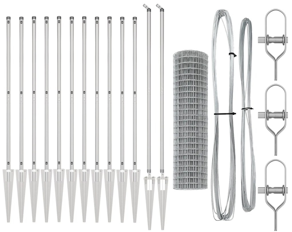 vidaXL Euro Fence με 13 ακίδες 1.2x25 μ γαλβανισμένο χάλυβα