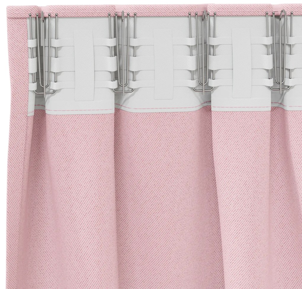 vidaXL Κουρτίνες 2 pcs Μωρουδίστικο Ροζ 245 x 140 εκ. Πολυεστέρας