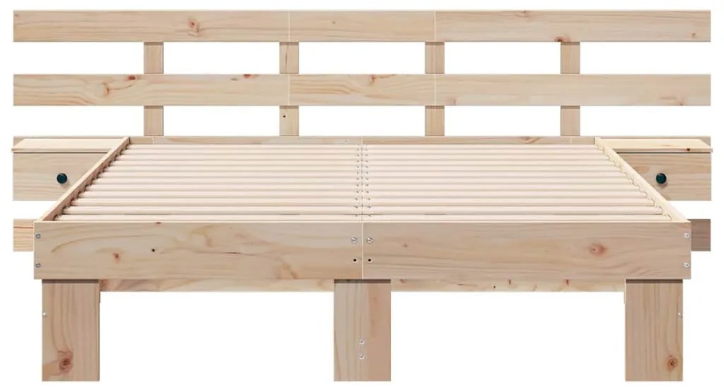 vidaXL Σκελετός Κρεβατιού με συρτάρι Καφέ 140 x 190 cm