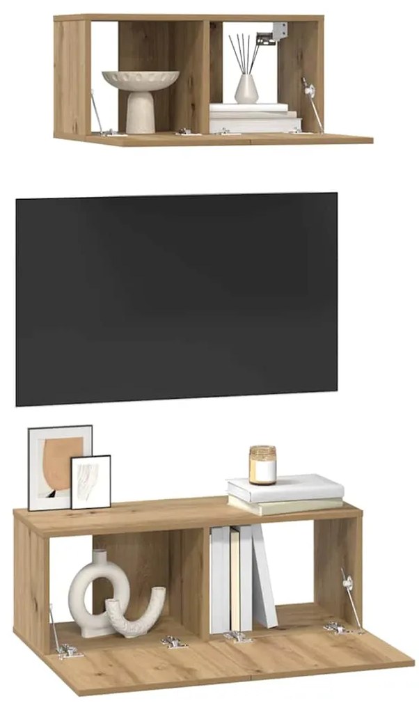 vidaXL Σετ επίπλου τηλεόρασης 2 pcs Artisan Oak Επεξεργασμένο ξύλο