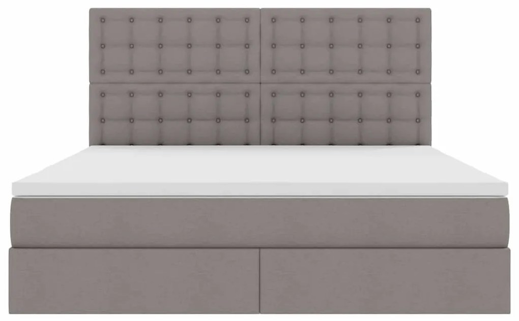vidaXL Κρεβάτι με αποθηκευτικό χώρο και LED Taupe 180 x 200 cm