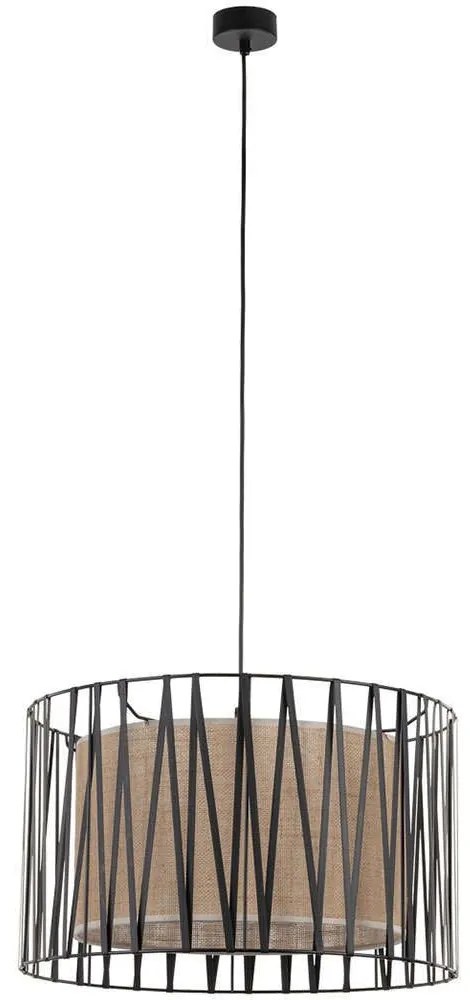 Φωτιστικό Οροφής Harmony 4557 Φ50x120cm 3xΕ27 15W Natural-Black TK Lighting