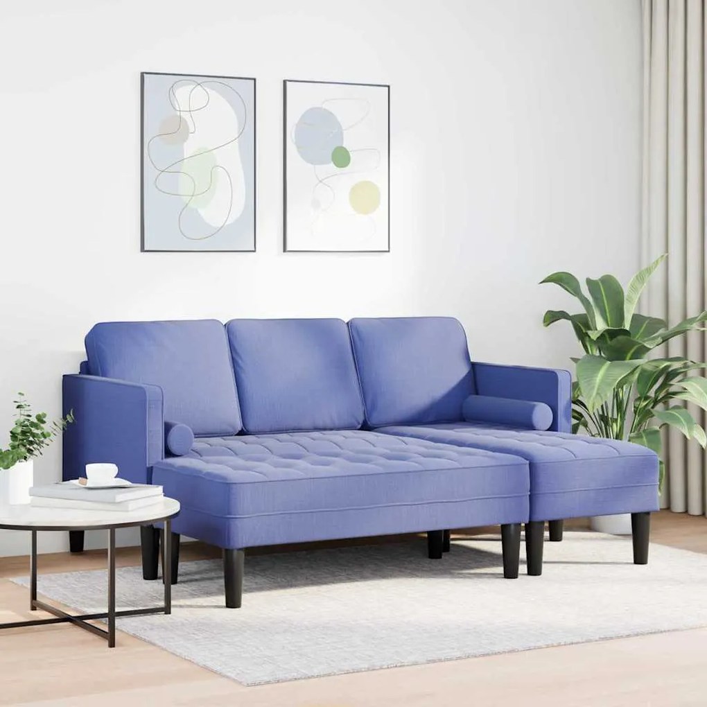 vidaXL Σετ Καναπέ 2 pcs Μπλε τζην 173 x 131 x 67 εκ ύφασμα