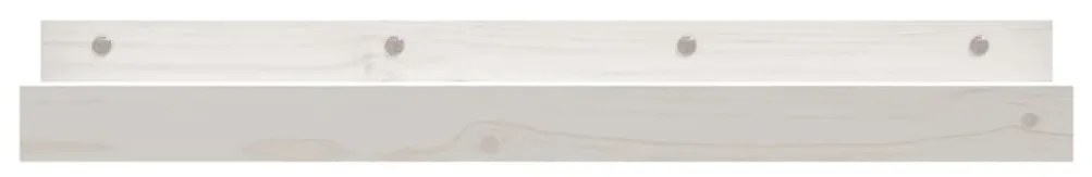 vidaXL Ράφια Τοίχου 2 τεμ. Λευκό 80x12x9 εκ. από Μασίφ Ξύλο Πεύκου