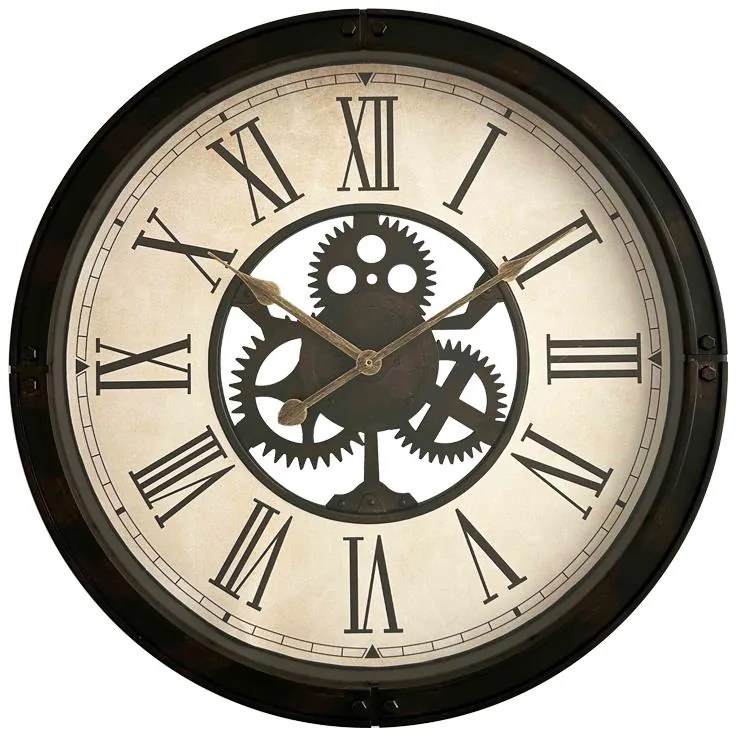 Ρολόι τοίχου Candal Inart σε μαύρη αντικέ απόχρωση Φ45.7x5.2εκ 45.7x45.7x5.2 εκ.