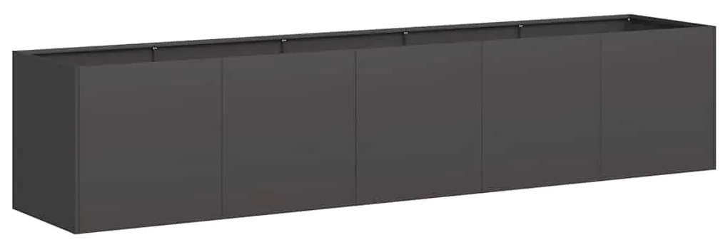 Ζαρντινιέρα Μαύρη 200x40x40 εκ. από Χάλυβα Ψυχρής Έλασης - Μαύρο