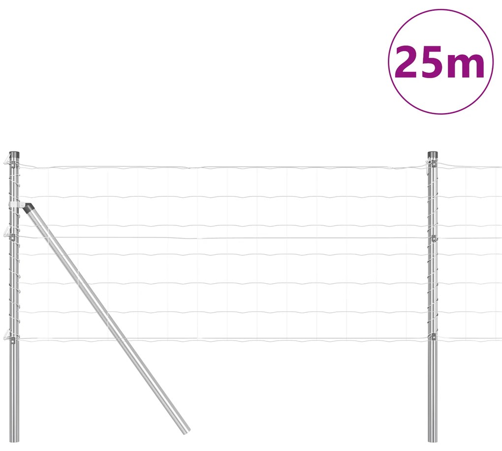 vidaXL Euro Fence με 13 Πόλους 0.8x25 μ Γαλβανισμένος Χάλυβας
