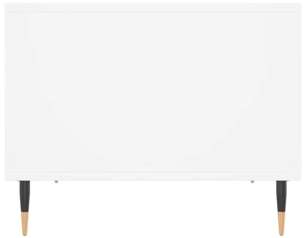 Τραπεζάκι Σαλονιού Λευκό 60x50x40 εκ. από Επεξεργασμένο Ξύλο - Λευκό