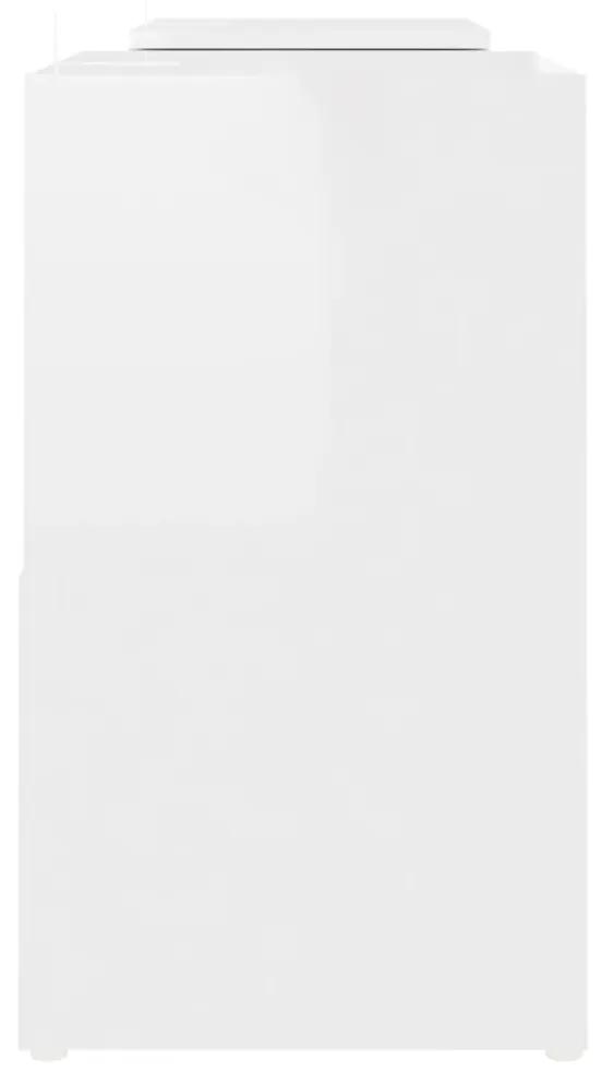 vidaXL Έπιπλο Τηλεόρασης Λευκό Γυαλ. 104 x 30 x 52 εκ. από Μοριοσανίδα