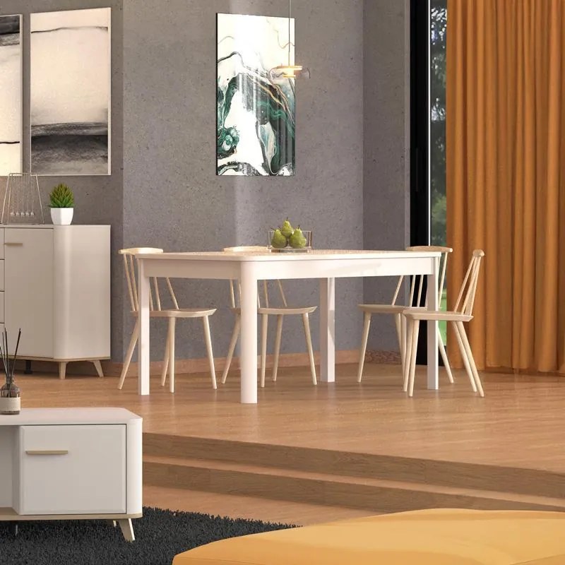Τραπέζι Τραπεζαρίας DARWEN Ανοιγόμενο Cashmere 160x90x77εκ. 160x90x77 εκ.
