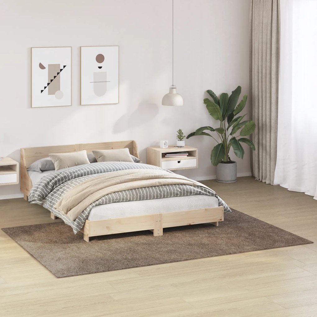 vidaXL Χαλιά Shaggy με Λάτεξ Καφέ 160x230 εκ.