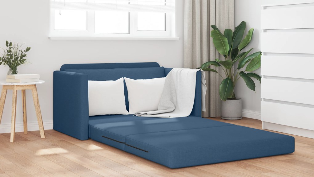 vidaXL Καναπές Κρεβάτι 2 σε 1 Μπλε 124x71x78 cm Ύφασμα