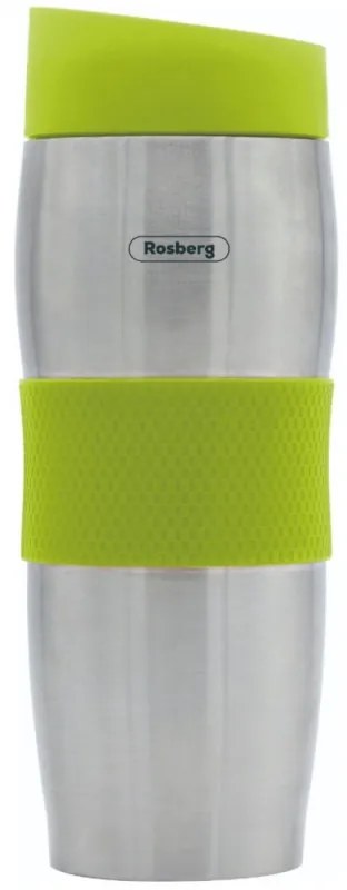 Rosberg Thermo Cup R52011C, 380 ml, Διπλά τοιχώματα, Εργονομικό, Ανοξείδωτο, Πράσινο/inox