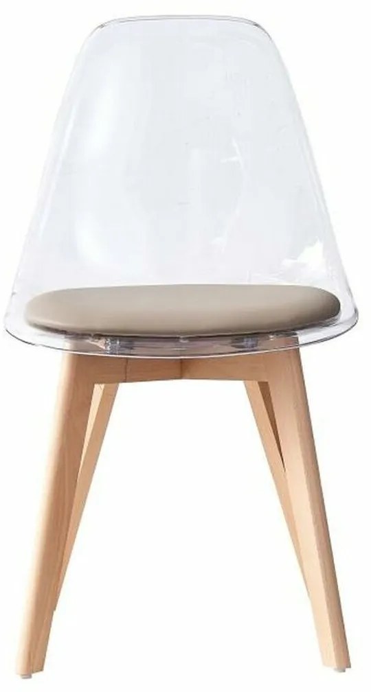 Καρέκλα Τραπεζαρίας DKD Home Decor Μπεζ Ξύλο Πολυανθρακικό 54 x 47 x 81 cm