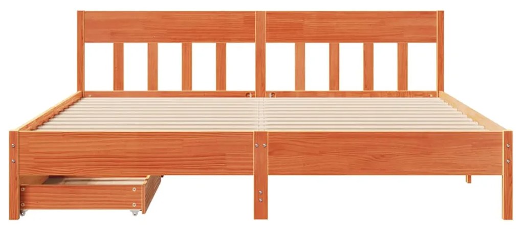 vidaXL Σκελετός Κρεβ. Χωρίς Στρώμα Καφέ Κεριού 200x200 εκ Μασίφ Πεύκο