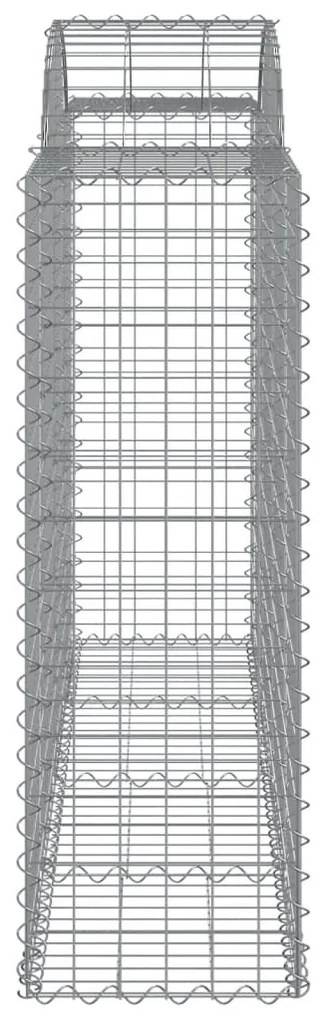 Συρματοκιβώτια Τοξωτά 9 τεμ. 200x50x120/140 εκ. Γαλβαν. Ατσάλι - Ασήμι