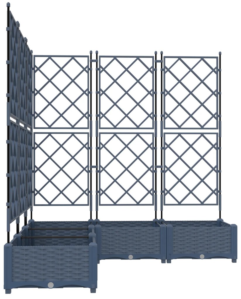 vidaXL Γλάστα Κήπου με Πλέγμα 5 τμχ Γκρι 120x120x125.5 εκ