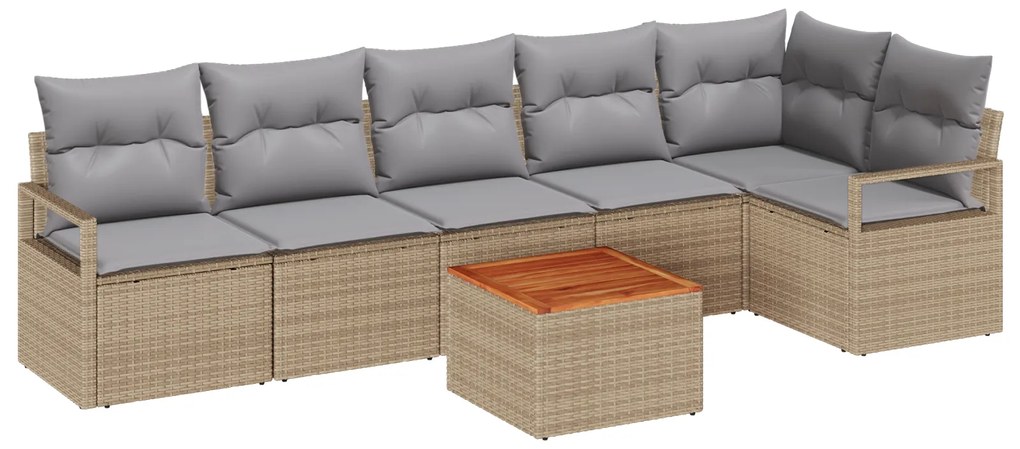 vidaXL Σετ Καναπέ Κήπου 7 pcs Μπεζ, ανοιχτό γκρι Μέτριο