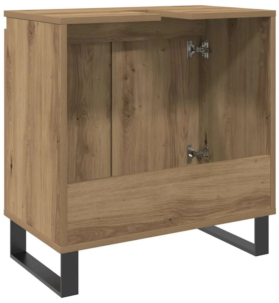 vidaXL Ντουλάπι Μπάνιου Δρυς τεχνίτης 58 x 33 x 60 εκ από Επεξεργ Ξύλο