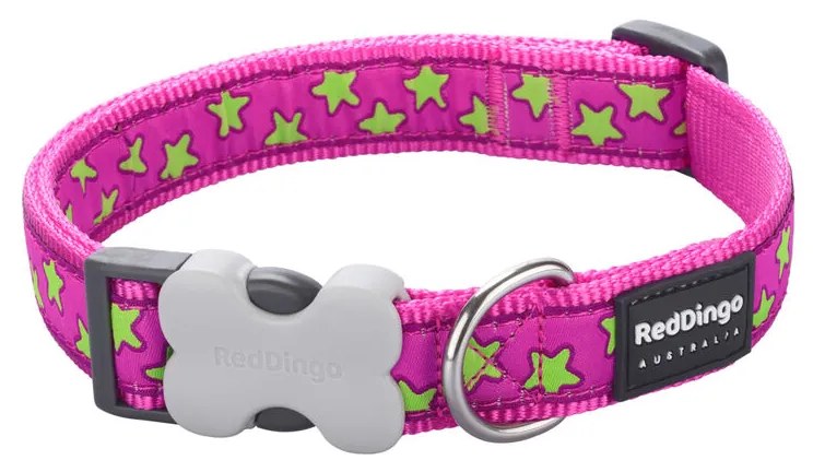 Κολλάρο Σκύλου Red Dingo STYLE STARS LIME ON HOT PINK 41-63 cm