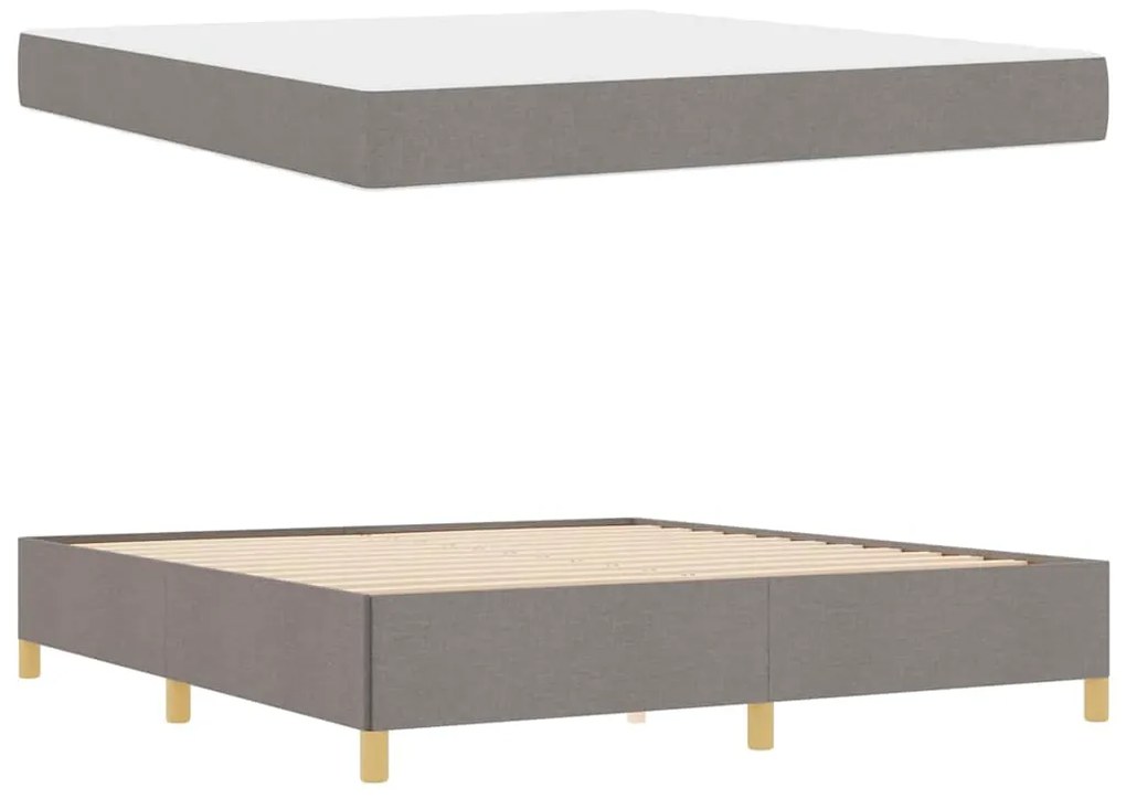 vidaXL Κρεβάτι με ελατήρια Ταμπά και Λευκό 180 x 200 cm ύφασμα