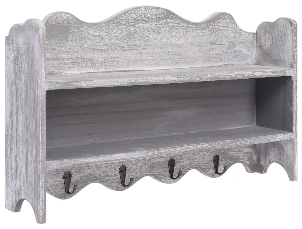 vidaXL 284234  Wall Mounted Coat Rack Grey 50x10x30 cm Wood
