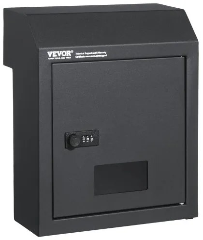 VEVOR Through The Door Key Drop Box Mailbox with Combination Lock Dark Gray