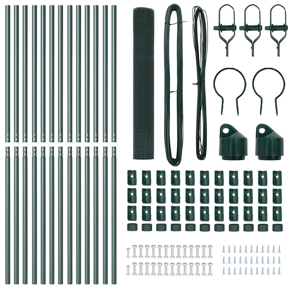 vidaXL Στύλος Περιφράξεων Πράσινο 25 x 1,2 μ (12 x 12 mm πλέγμα)