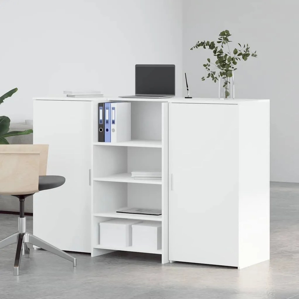 vidaXL Γραφείο υποδοχής Λευκό 155x50x103,5 εκ. Επεξεργασμένο Ξύλο
