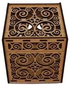 Σετ 2 τεμαχίων – Intra Baroque Elegance Ξύλινο Διακοσμητικό Κουτί με Περίτεχνη Χειροποίητη Χαρακτική 38x10x17 cm Box38-00763