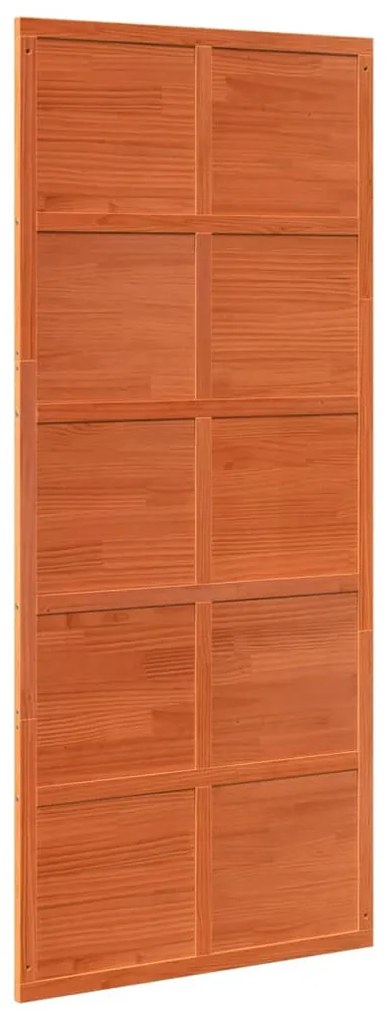 vidaXL Πόρτα Αχυρώνα Καφέ Κεριού 90x208 εκ. από Μασίφ Ξύλο Πεύκου