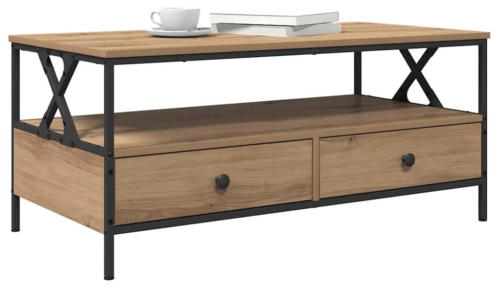 vidaXL Τραπεζάκι σαλονιού with Drawer artisan δρυς 100 x 51 x 45 cm