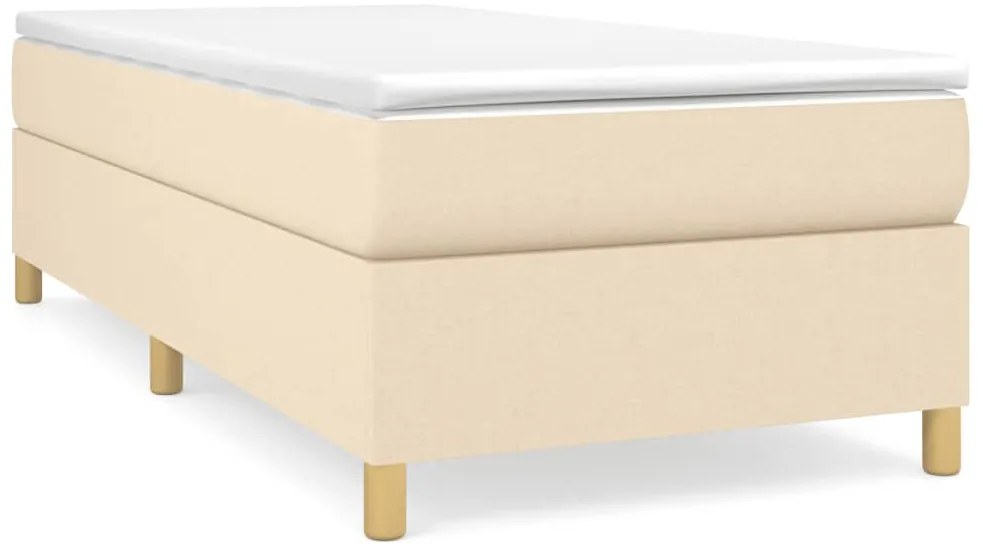 vidaXL Πλαίσιο κρεβατιού χωρίς στρώμα Κρέμα 80x200 cm Ύφασμα