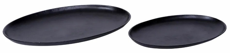 DHOTI OVAL ΔΙΣΚΟΣ ΑΛΟΥΜΙΝΙΟ ΜΑΥΡΟ 30x20xH3cm - 023568