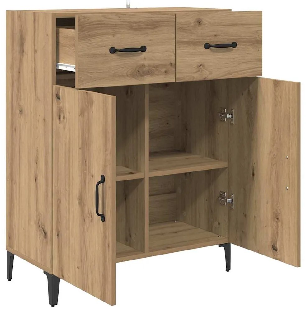 vidaXL Πλαϊνό γραφείο με συρτάρι artisan δρυς 34 x 69.5 x 90 εκ