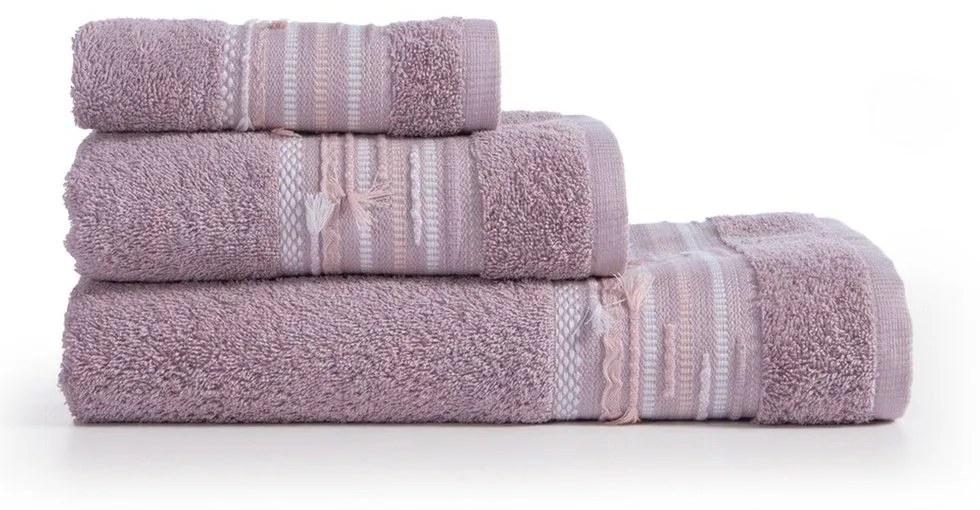 Πετσέτες Keylan (Σετ 3τμχ) Mauve Nef-Nef Homeware Towels Set 70x140cm 100% Βαμβάκι