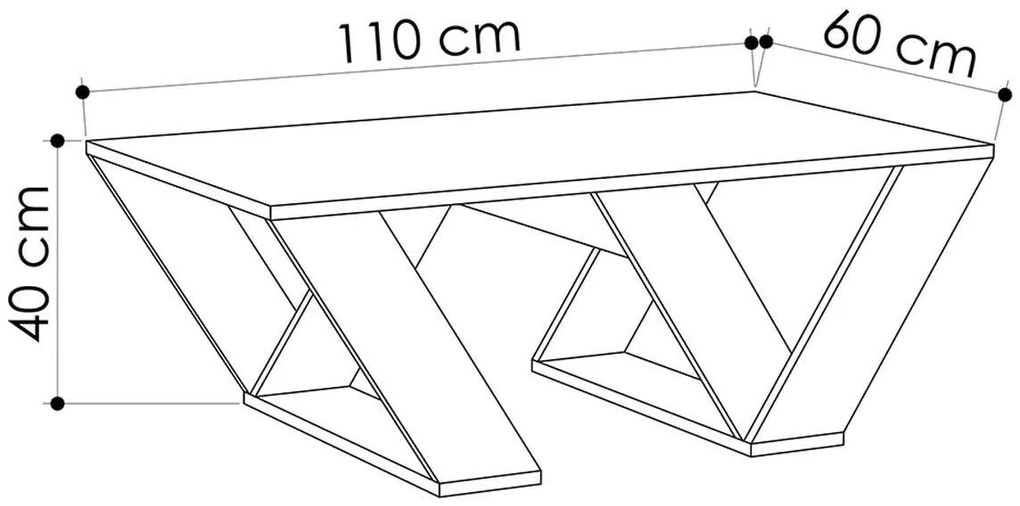 Τραπέζι σαλονιού PIPRA σε χρώμα λευκό 110x60x40 110x60x40 εκ.