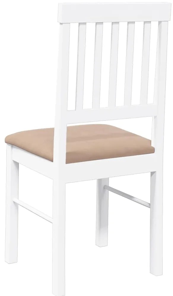 vidaXL Καρέκλες τραπεζαρίας με μαξιλάρια 2 τεμάχια Λευκό μασίφ ξύλο
