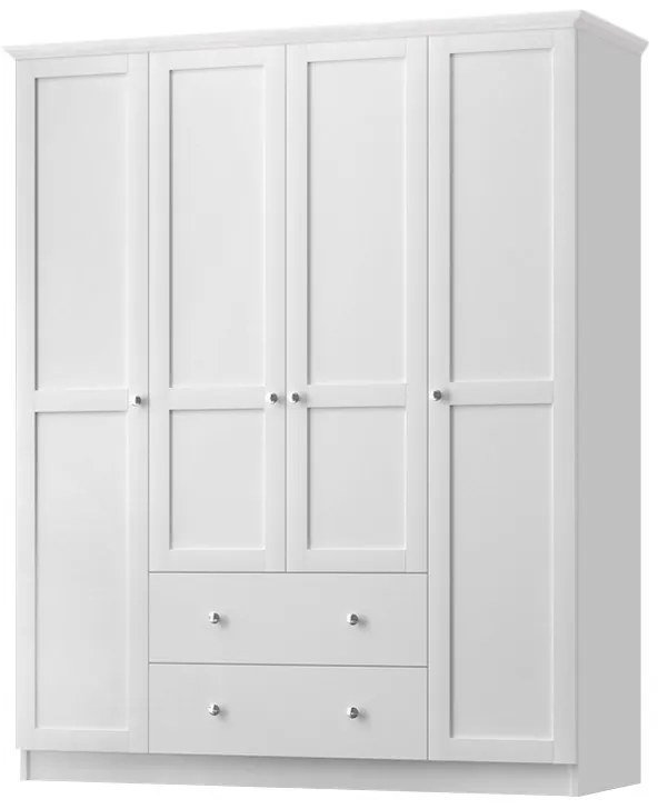 Megapap Ντουλάπα Ρούχων Emily Τετράφυλλη Λευκό 140x50x210εκ.