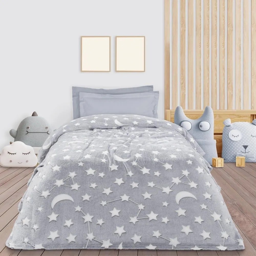 Κουβέρτα Παιδική 4835 Glowing Fleece Grey Das Kids Μονό 160x220cm Πολυέστερ