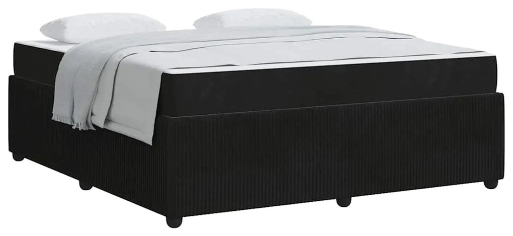 vidaXL Σκελετός κρεβατιού με στρώμα Άλλο Μαύρο 180 x 200 cm Βελούδο