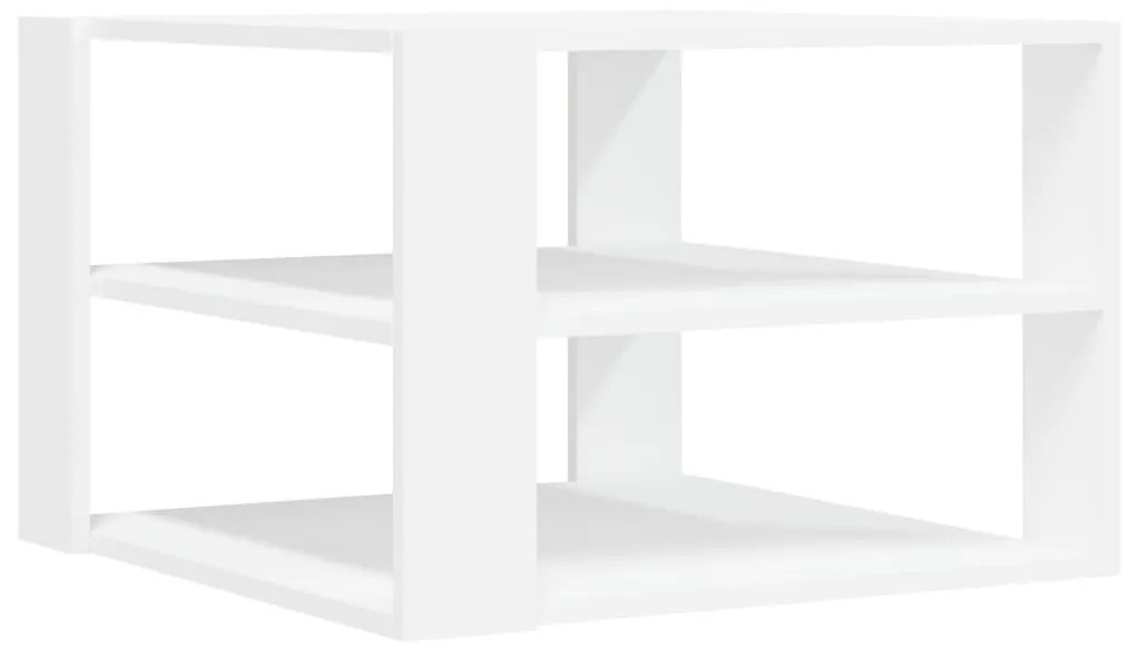 Τραπεζάκι Σαλονιού Λευκό 59,5x59,5x40 εκ. από Επεξεργ. Ξύλο - Λευκό