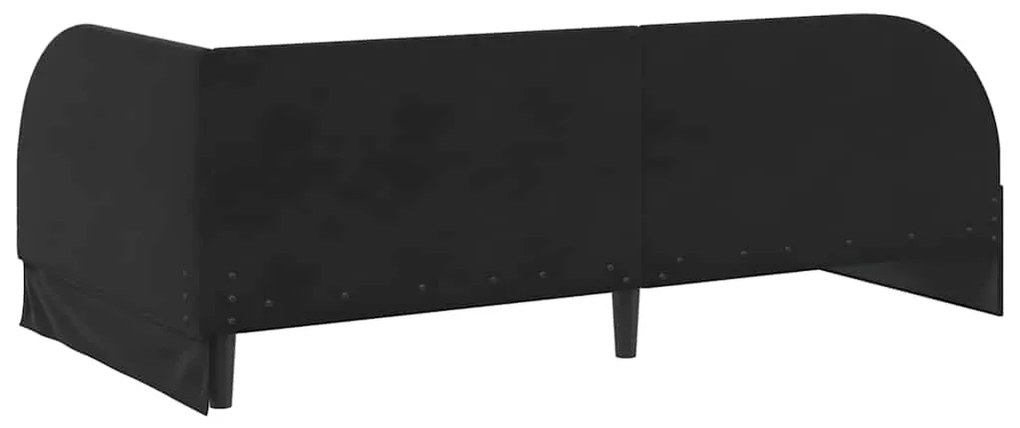 vidaXL Κρεβάτι Γωνίας με κεφαλάρι Μαύρο 80 εκ x 200 εκ Βελούδο