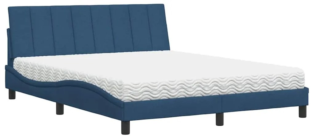 vidaXL Κρεβάτι Μπλε 160x200 εκ. Υφασμάτινο